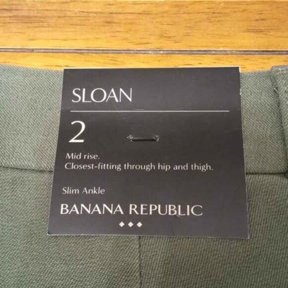 Banana Republic Sloan Slim Ankle NWT Green Pants Size 2 - Picture 5 of 6
